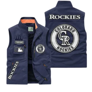 Colorado Rockies MLB Outdoor Sleeveless Vest MLB2202042034, Gift For Fan Colorado Rockies - Dark Blue