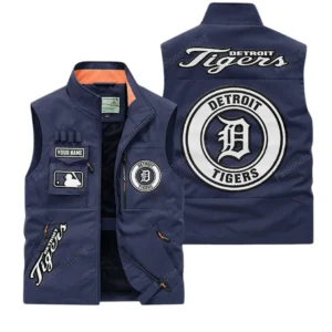 Detroit Tigers MLB Outdoor Sleeveless Vest MLB2202042035, Gift For Fan Detroit Tigers - Dark Blue