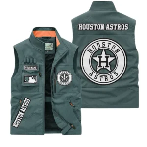 Houston Astros MLB Outdoor Sleeveless Vest MLB2202042036, Gift For Fan Houston Astros - Bean Green