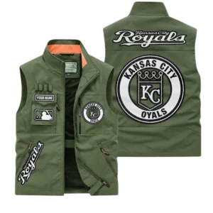 Kansas City Royals MLB Outdoor Sleeveless Vest MLB2202042037, Gift For Fan Kansas City Royals - Army Green