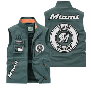 Miami Marlins MLB Outdoor Sleeveless Vest MLB2202042040, Gift For Fan Miami Marlins - Bean Green
