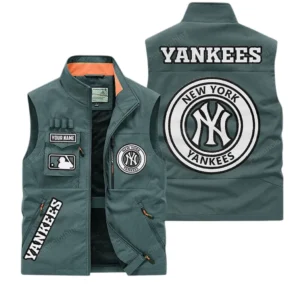 New York Yankees MLB Outdoor Sleeveless Vest MLB2202042044, Gift For Fan New York Yankees - Bean Green