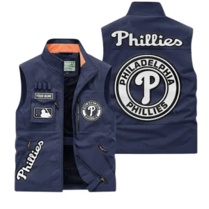 Philadelphia Phillies MLB Outdoor Sleeveless Vest MLB2202042045, Gift For Fan Philadelphia Phillies - Dark Blue