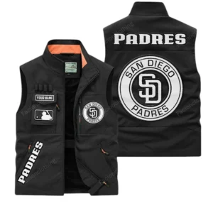 San Diego Padres MLB Outdoor Sleeveless Vest MLB2202042047, Gift For Fan San Diego Padres - Black