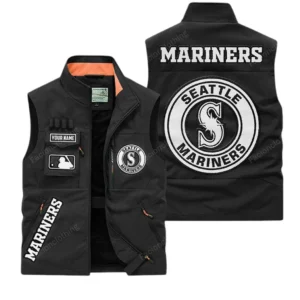 Seattle Mariners MLB Outdoor Sleeveless Vest MLB2202042049, Gift For Fan Seattle Mariners - Black