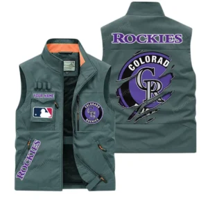 Colorado Rockies MLB Outdoor Sleeveless Vest MLB2302052034, Gift For Fan Colorado Rockies - Bean Green