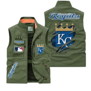 Kansas City Royals MLB Outdoor Sleeveless Vest MLB2302052037, Gift For Fan Kansas City Royals - Army Green