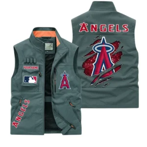 Los Angeles Angels MLB Outdoor Sleeveless Vest MLB2302052038, Gift For Fan Los Angeles Angels - Bean Green