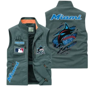 Miami Marlins MLB Outdoor Sleeveless Vest MLB2302052040, Gift For Fan Miami Marlins - Bean Green