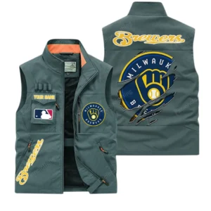 Milwaukee Brewers MLB Outdoor Sleeveless Vest MLB2302052041, Gift For Fan Milwaukee Brewers - Bean Green