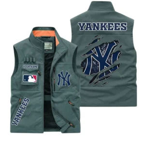 New York Yankees MLB Outdoor Sleeveless Vest MLB2302052044, Gift For Fan New York Yankees - Bean Green