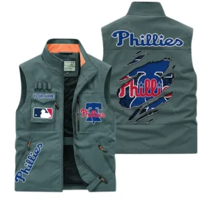 Philadelphia Phillies MLB Outdoor Sleeveless Vest MLB2302052045, Gift For Fan Philadelphia Phillies - Bean Green
