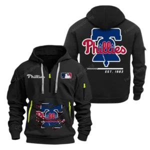 Philadelphia Phillies MLB Hoodie Half Zipper MLB2402052045, Gift For Fan Philadelphia Phillies - Black