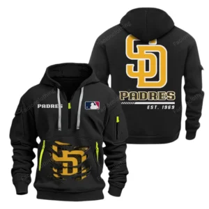 San Diego Padres MLB Hoodie Half Zipper MLB2402052047, Gift For Fan San Diego Padres - Black