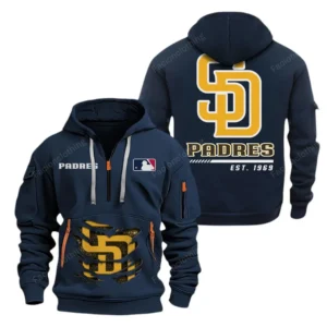 San Diego Padres MLB Hoodie Half Zipper MLB2402052047, Gift For Fan San Diego Padres - Navy