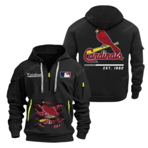 St. Louis Cardinals MLB Hoodie Half Zipper MLB2402052050, Gift For Fan St. Louis Cardinals - Black