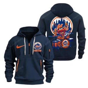 New York Mets MLB Hoodie Half Zipper MLB2502052043, Gift For Fan New York Mets - Navy