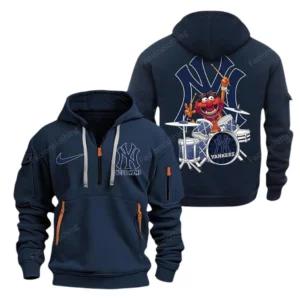 New York Yankees MLB Hoodie Half Zipper MLB2502052044, Gift For Fan New York Yankees - Navy