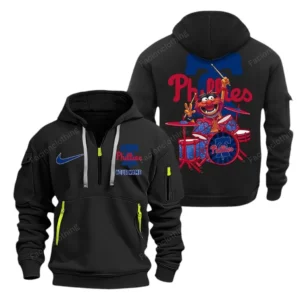 Philadelphia Phillies MLB Hoodie Half Zipper MLB2502052045, Gift For Fan Philadelphia Phillies - Black