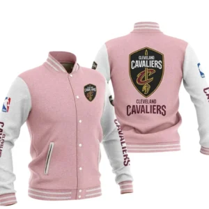 Cleveland Cavaliers Baseball Jacket NBA82210125017 - Gift For Fan Cleveland Cavaliers -Pink
