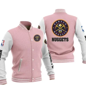 Denver Nuggets Baseball Jacket NBA82210125019 - Gift For Fan Denver Nuggets -Pink