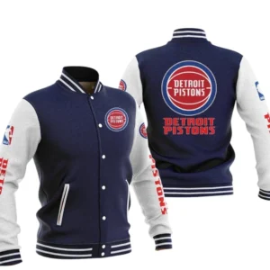 Detroit Pistons Baseball Jacket NBA82210125020 - Gift For Fan Detroit Pistons -Navy