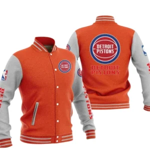 Detroit Pistons Baseball Jacket NBA82210125020 - Gift For Fan Detroit Pistons -Orange