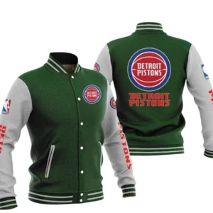 Detroit Pistons Baseball Jacket NBA82210125020 - Gift For Fan Detroit Pistons -Green
