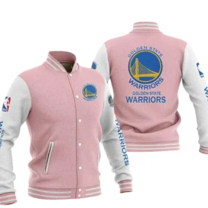 Golden State Warriors Baseball Jacket NBA82210125021 - Gift For Fan Golden State Warriors -Pink