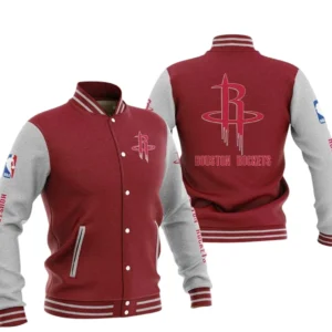Houston Rockets Baseball Jacket NBA82210125022 - Gift For Fan Houston Rockets -Dark Red