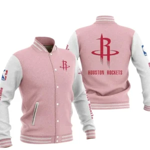 Houston Rockets Baseball Jacket NBA82210125022 - Gift For Fan Houston Rockets -Pink