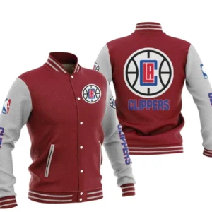 Los Angeles Clippers Baseball Jacket NBA82210125024 - Gift For Fan Los Angeles Clippers -Dark Red