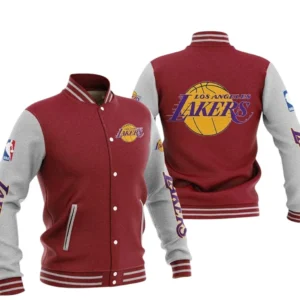 Los Angeles Lakers Baseball Jacket NBA82210125025 - Gift For Fan Los Angeles Lakers -Dark Red
