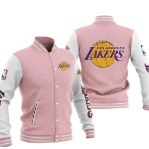 Los Angeles Lakers Baseball Jacket NBA82210125025 - Gift For Fan Los Angeles Lakers -Pink