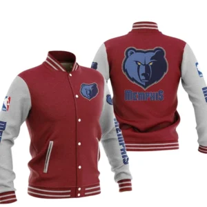 Memphis Grizzlies Baseball Jacket NBA82210125026 - Gift For Fan Memphis Grizzlies -Dark Red
