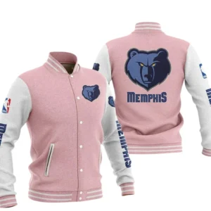 Memphis Grizzlies Baseball Jacket NBA82210125026 - Gift For Fan Memphis Grizzlies -Pink