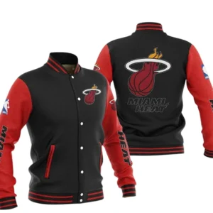 Miami Heat Baseball Jacket NBA82210125027 - Gift For Fan Miami Heat -Red Black