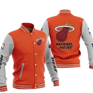 Miami Heat Baseball Jacket NBA82210125027 - Gift For Fan Miami Heat -Orange