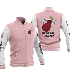 Miami Heat Baseball Jacket NBA82210125027 - Gift For Fan Miami Heat -Pink