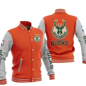 Milwaukee Bucks Baseball Jacket NBA82210125028 - Gift For Fan Milwaukee Bucks -Orange