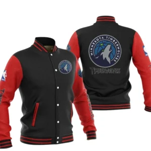 Minnesota Timberwolves Baseball Jacket NBA82210125029 - Gift For Fan Minnesota Timberwolves -Red Black