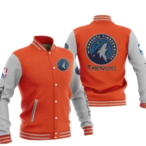 Minnesota Timberwolves Baseball Jacket NBA82210125029 - Gift For Fan Minnesota Timberwolves -Orange