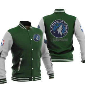 Minnesota Timberwolves Baseball Jacket NBA82210125029 - Gift For Fan Minnesota Timberwolves -Green