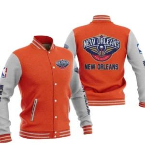 New Orleans Pelicans Baseball Jacket NBA82210125030 - Gift For Fan New Orleans Pelicans -Orange