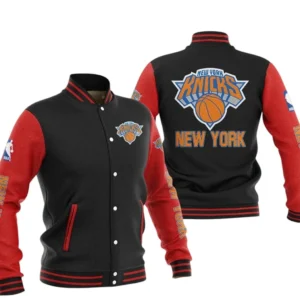 New York Knicks Baseball Jacket NBA82210125031 - Gift For Fan New York Knicks -Red Black