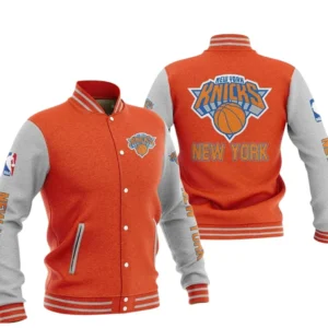 New York Knicks Baseball Jacket NBA82210125031 - Gift For Fan New York Knicks -Orange