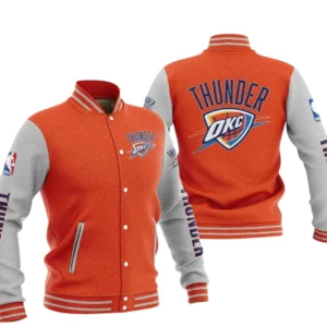 Oklahoma City Thunder Baseball Jacket NBA82210125032 - Gift For Fan Oklahoma City Thunder -Orange
