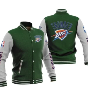 Oklahoma City Thunder Baseball Jacket NBA82210125032 - Gift For Fan Oklahoma City Thunder -Green
