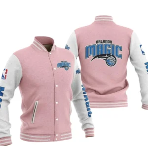 Orlando Magic Baseball Jacket NBA82210125033 - Gift For Fan Orlando Magic -Pink