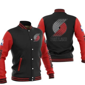 Portland Trail Blazers Baseball Jacket NBA82210125036 - Gift For Fan Portland Trail Blazers -Red Black